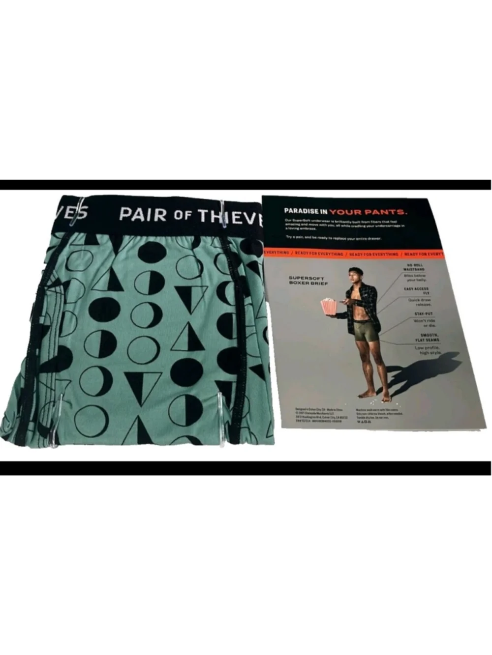 Pair of Thieves Men's Super Fit Boxer shorts -size S /soft moss/2 Pack SEALED
